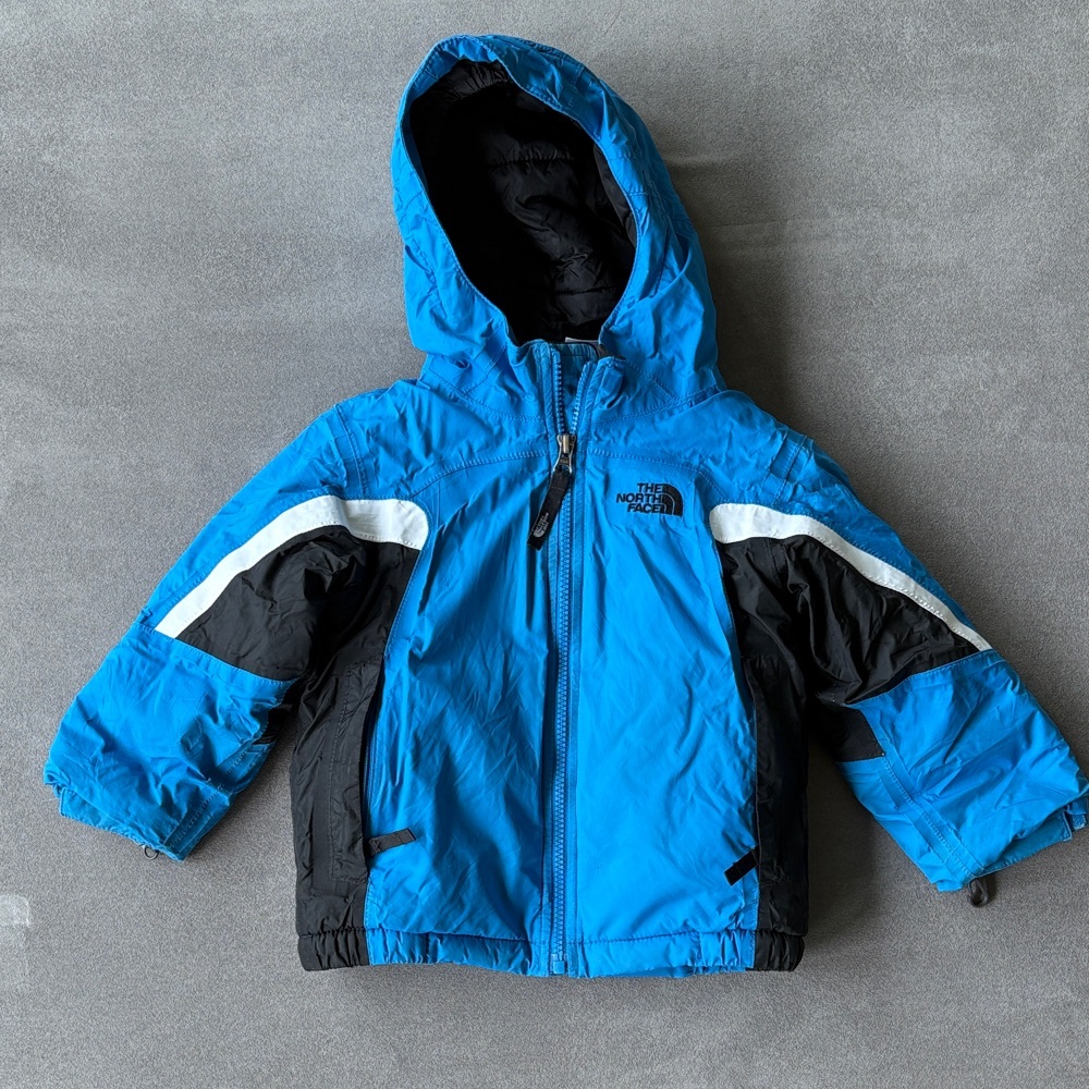 The North Face Blue and Black Hooded Coat Toddler Size 3T